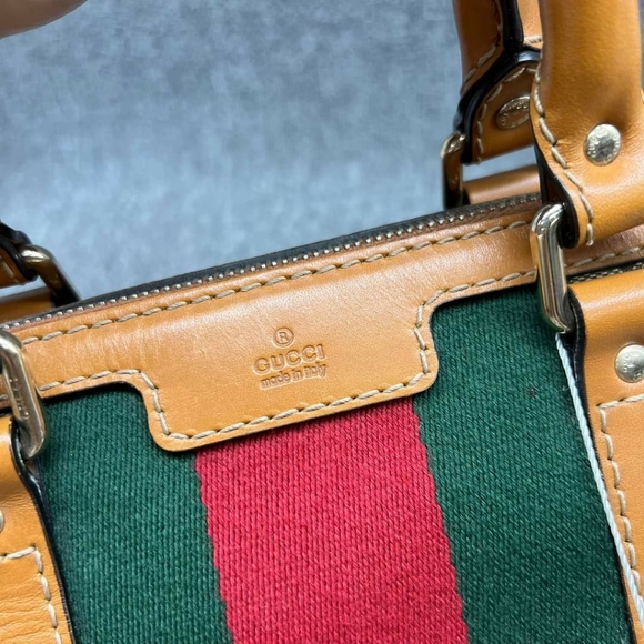 100% Authentic GUCCI Boston GG Cloth Satchel Bag - Picture 5 of 16